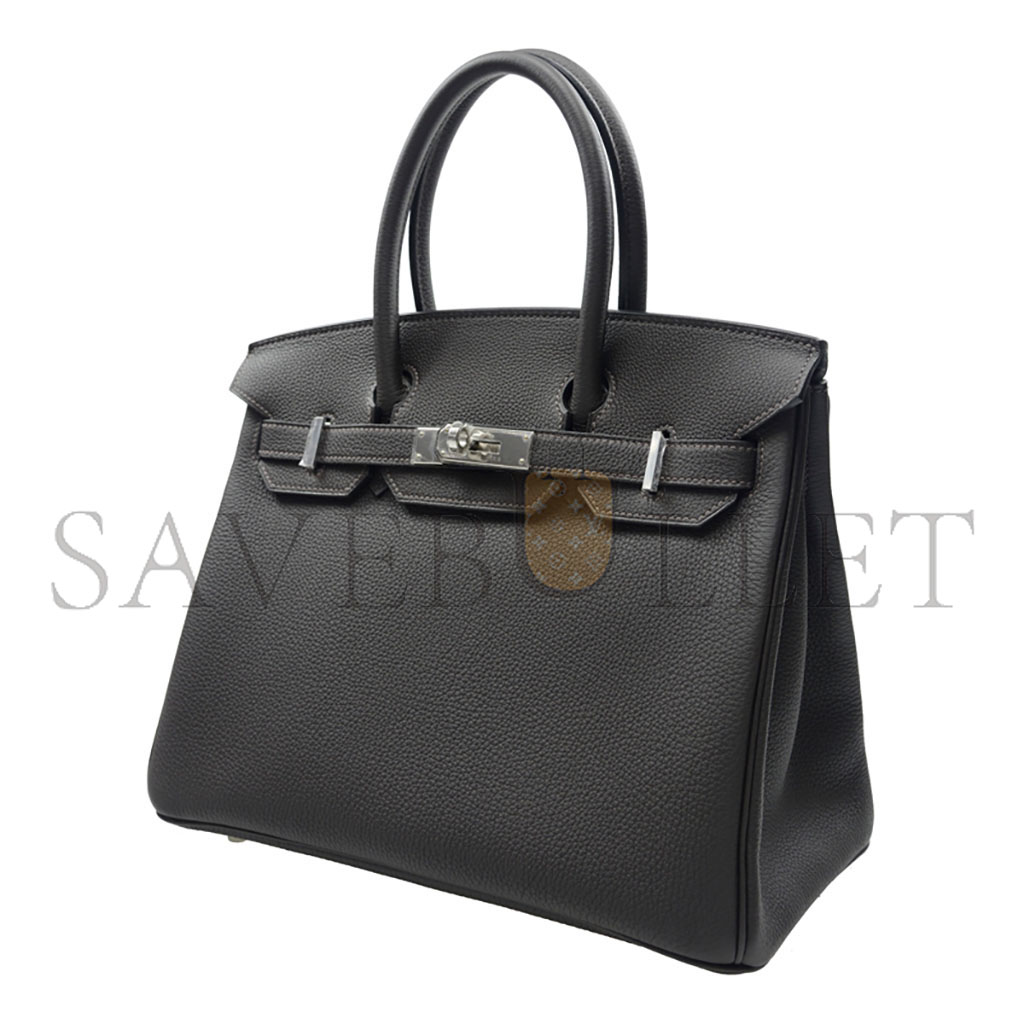 HERMES BIRKIN 35 EPSOM LEATHER BLACK BAG SILVER BUCKLE BAG BK303STGSS (35*28*18cm)